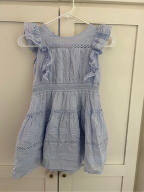 Crewcuts Light Blue Ruffle Tiered Ruffle  Dress